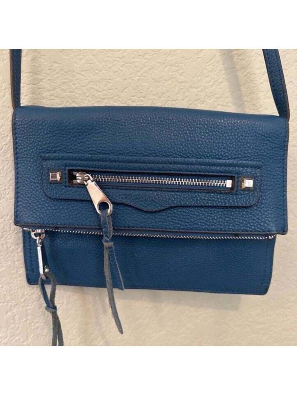 Rebecca Minkoff Regan Genuine Leather Lake Blue Women's Clutch